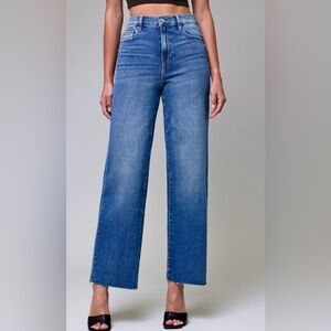 Classic Blue Wide-Leg Denim Jeans